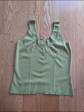 Sigrid Olsen Light Pistachio Knit Scoop Tank